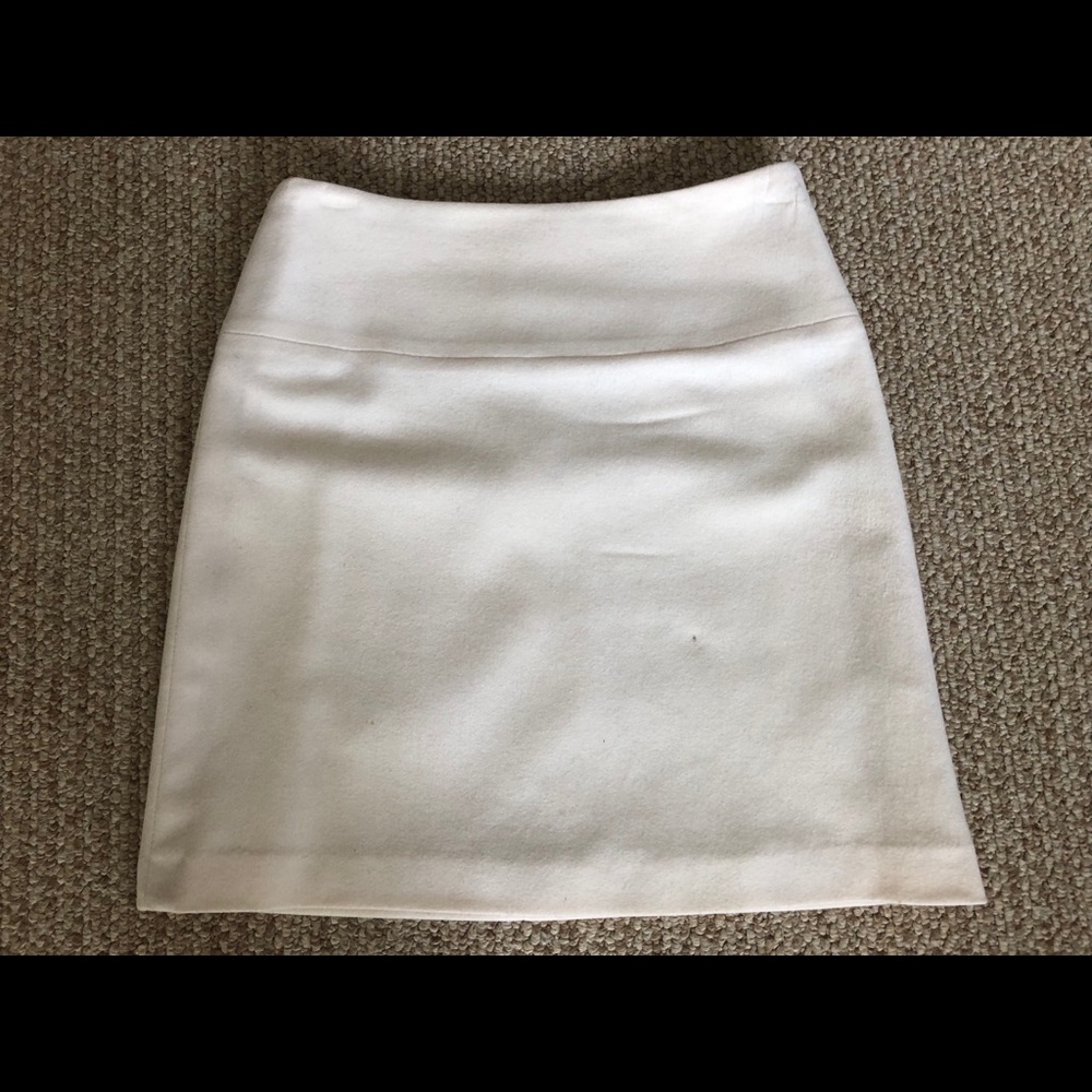 BR cream wool mini skirt